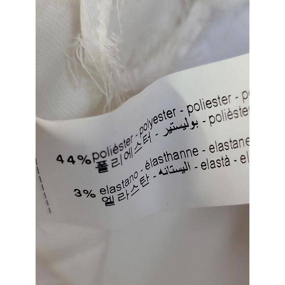 ZARA White TEXTURED TOP Crop Removable Straps Size M NEW #F - Picture 11 of 13